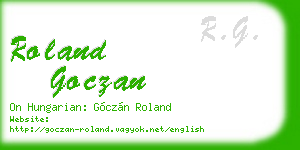 roland goczan business card